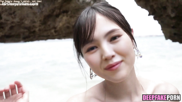 Han So-hee boobs demonstrating near the ocean / 한소희 딥페이크