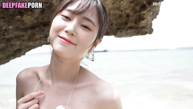 Hot brunette Minju vacation sex tape, pmv - アイズワン フェイススワップ