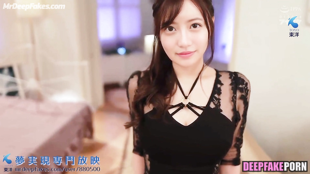 Mio Imada licking two dicks - deepfake video (今田 美桜 フェイススワップ)