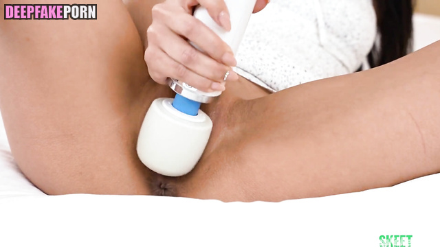 Sexy youtuber Fuslie playing with vibrator, fakeapp