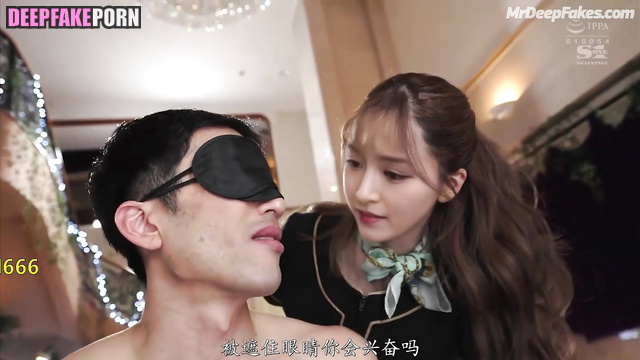 Fake Janice Man jerking off to man in blindfold / 文咏珊 智能換臉