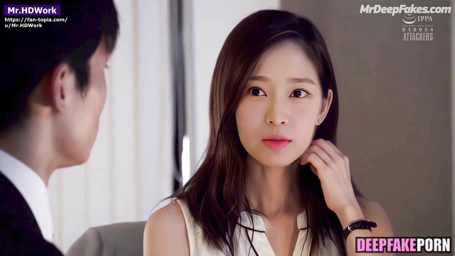 Office lady wanna fuck new colleague, fake Minju / アイズワン セックスシーン