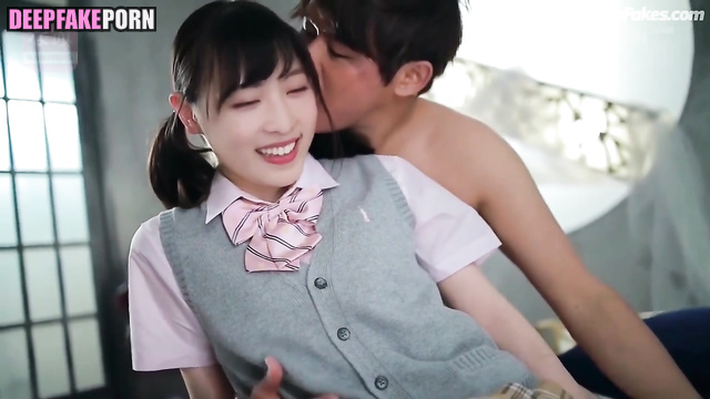 Cute schoolbabe Oguri Yui having fuck in sexy skirt / おぐり ゆい 本物の偽物 fake