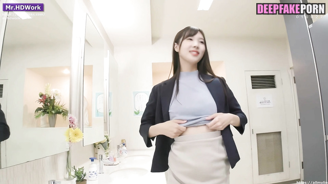 Office toilet is the best place for fuck - Nayeon face swap /トゥワイス 本物の偽物