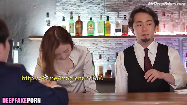 Sex scene in the bar (ass licking in storeroom) fake Zhang Tian'ai 张天爱 真假