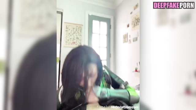 Snowbabyyx sucking cock in too hot fetish suit, fakeapp