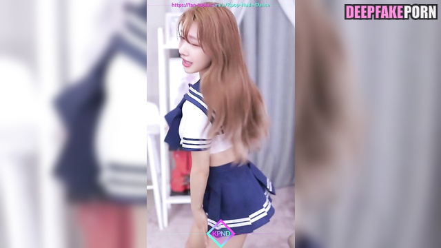 Sexy Sana dancing in schoolgirl suit, real fake (トゥワイス セックスシーン) [PREMIUM]