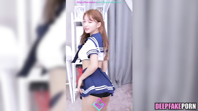 Sexy Sana dancing in schoolgirl suit, real fake (トゥワイス セックスシーン) [PREMIUM]