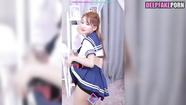 Sexy Sana dancing in schoolgirl suit, real fake (トゥワイス セックスシーン) [PREMIUM]