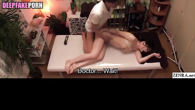 AI IZ*ONE, Young masseur fucks Minju in the ass (アイズワン 本物の偽物)