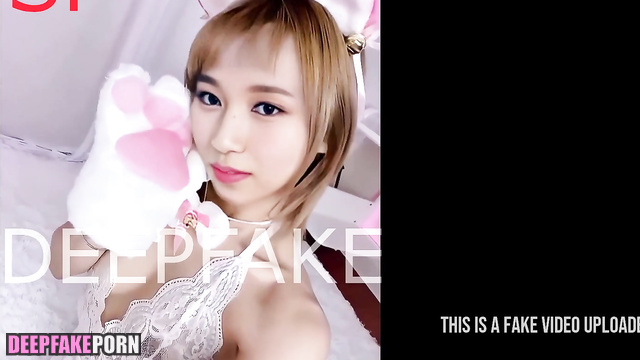 Mina in costume showing her tail (미나 트와이스 딥페이크) deepfake