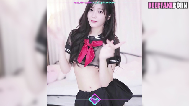 Pretty brunette adores sexy dances / IU fake video - 아이유 진짜 가짜 [PREMIUM]