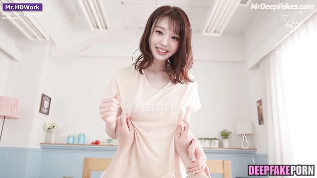 Wonyoung IVE spread her legs in front of her boyfriend (偽アプリ アイヴ)