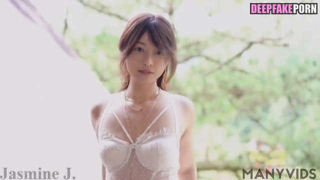 Japanese girl in charming lingerie in a country house