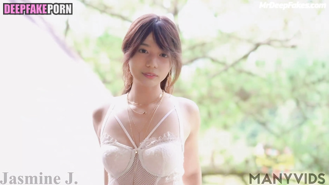 Japanese girl in charming lingerie in a country house