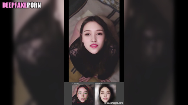 Adult Mina shows her sexy tongue on camera (トゥワイス 本物の偽物)