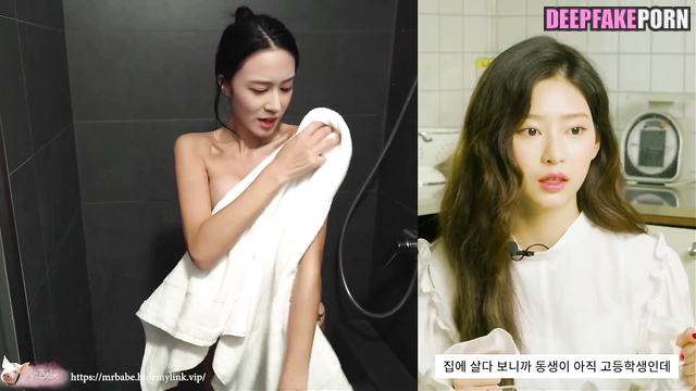 When キムミンジュ Minju in bath she HAS TO do fake porn フェイクポルノ IZ*ONE アイズワン