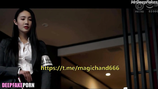 金晨 深度伪造视频 Gina Jin fucked in the office in threesome - real fake