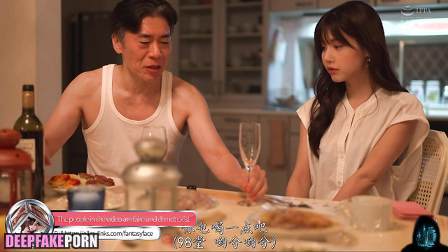 (리사 블랙핑크) father and son fucked Lisa after dinner with wine - real fake