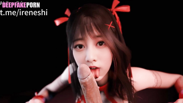 Big dick inside her small and wet mouth - fake Maria Abe 阿部 マリア 本物の偽物