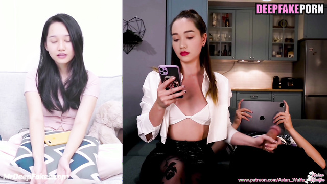 She gets distracted by phone during masturbation / Truc Anh real fake