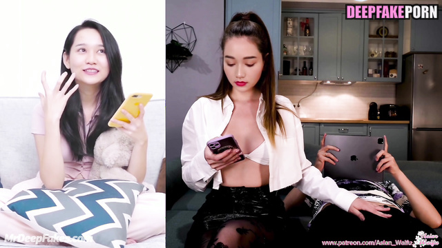 She gets distracted by phone during masturbation / Truc Anh real fake