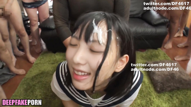 Fake bukkake scene with Yoda Yuki from Nogizaka46 // 与田 祐希 乃木坂46 ディープフェイク エロ [PREMIUM]