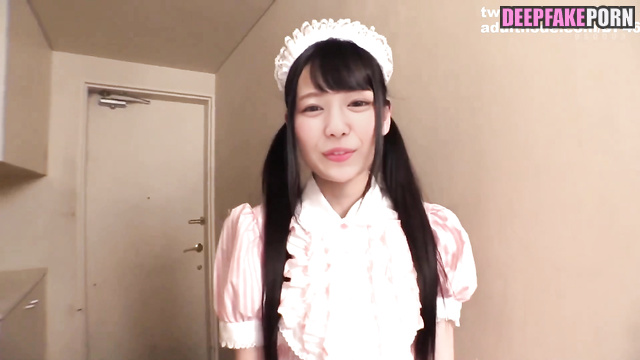 Japanese maid Aimi rides on dick - fake porn (日本 人 愛美 フェイクポルノ) [PREMIUM]