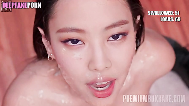 Brunette took a bath after dirty bukkake at a party, Jennie 제니 블랙핑크 ai [PREMIUM]
