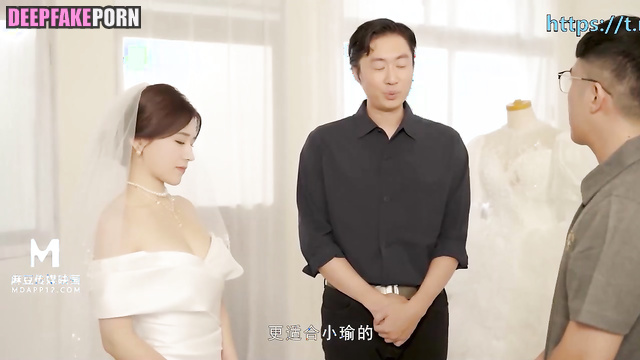 Bride 赵露思 Zhao Lusi gets ready to fuck with her husband 换脸 face swap