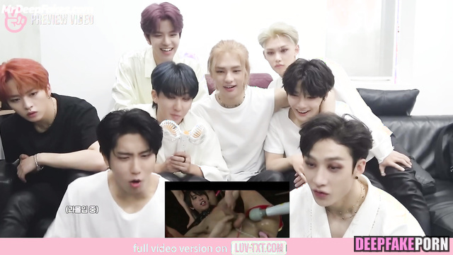 Guys from Stray Kids (스트레이 키즈 연예인 섹스) watching gay porn, pmv