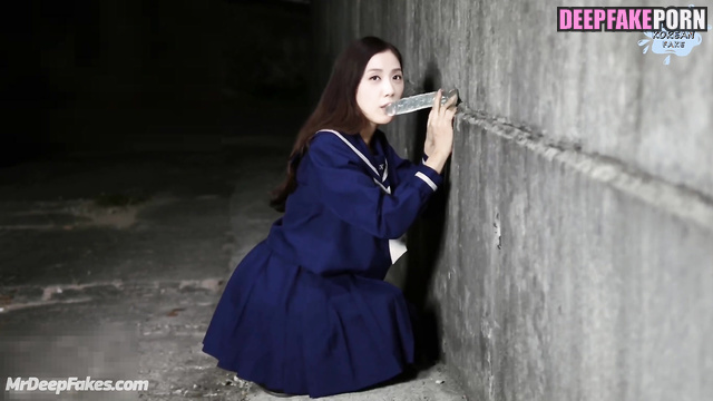 지수 블랙핑크 fake Jisoo sucking a dildo glued to the wall