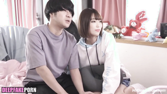 He took out his dick and started jerking off while being next to Emiru ai