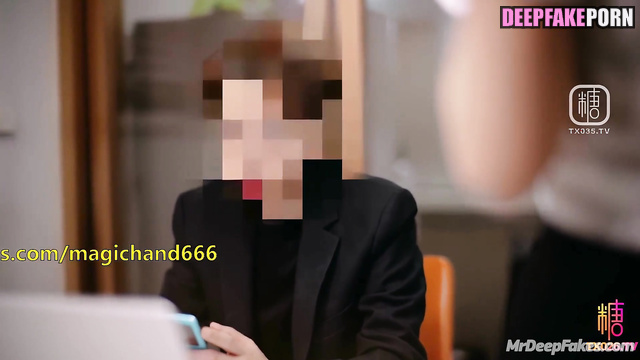 Hot date with new slutty secretary 迪丽热巴 迪力木拉提 性爱录像带 fake Dilireba