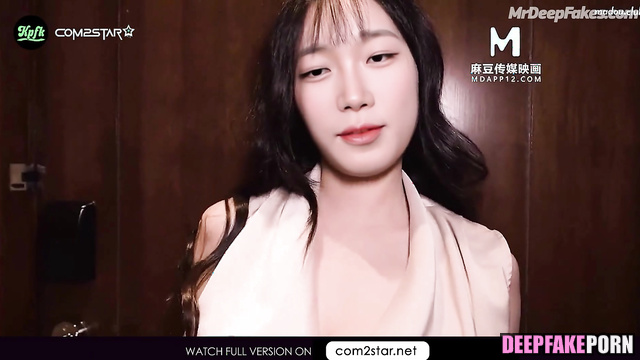 She spread her legs and asked to look, fake Kazuha アイズワン ディープフェイク エロ