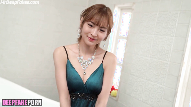 Japanese beauty showed her black stockings in the bathroom ディープフェイク ポルノ