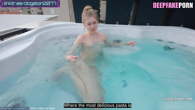 アイズワン フェイクポルノ blonde made you blowjob after relax in jacuzzi, Hyewon ai