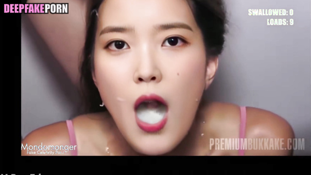 Interracial bukkake party with slutty IU (아이유 가짜 연예인 포르노) adult tapes