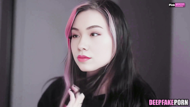 QuarterJade in deepfake erotic / she invited a handsome guy from Twich