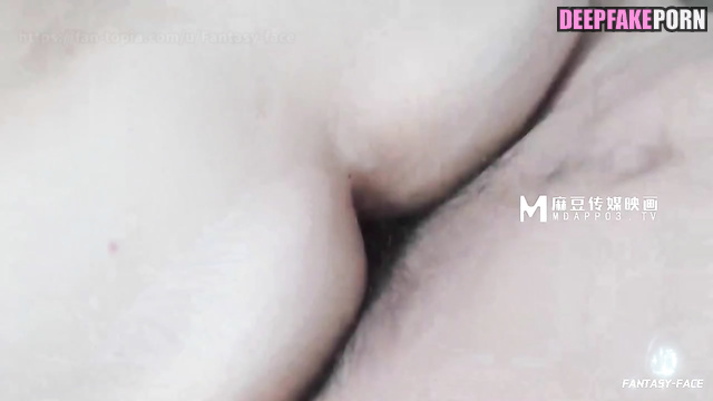 AI Chinese idol Yang Mi is a whore on call / shaking tits while jumping on dick