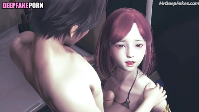 Busty 假色情片 Angela Kuo/郭鬼鬼 in fake 3D animation porn gets fucked hard