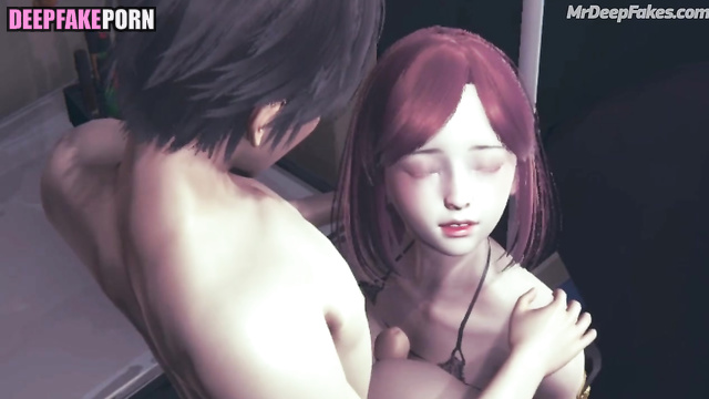 Busty 假色情片 Angela Kuo/郭鬼鬼 in fake 3D animation porn gets fucked hard